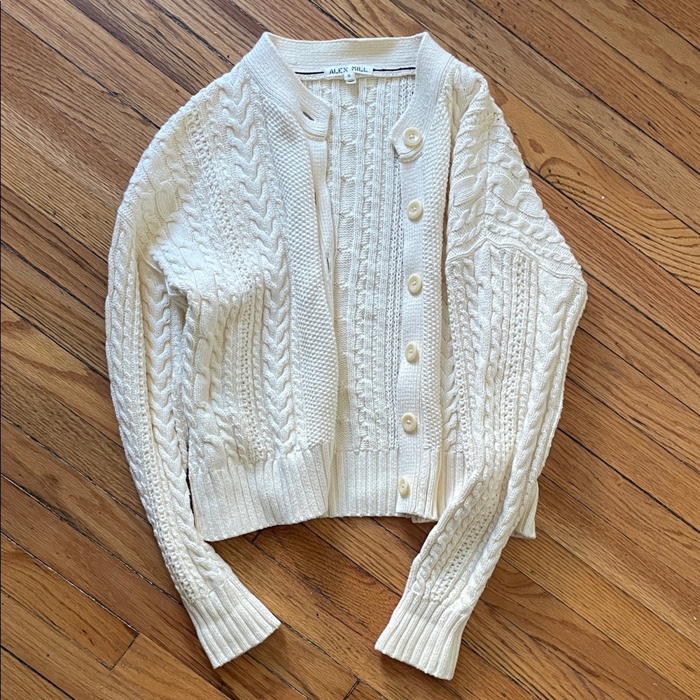 Alex Mill cable knit Ivory cardigan
